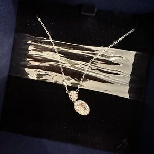 swarovski crystal and rhodium necklace